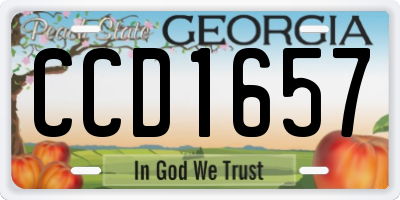 GA license plate CCD1657