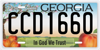 GA license plate CCD1660
