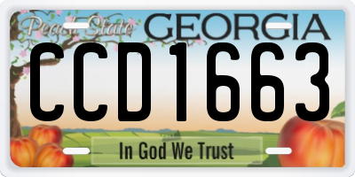 GA license plate CCD1663