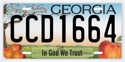GA license plate CCD1664