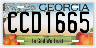 GA license plate CCD1665
