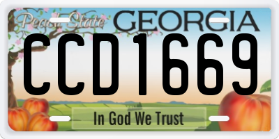 GA license plate CCD1669