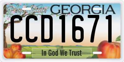 GA license plate CCD1671