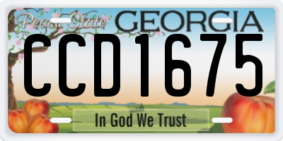 GA license plate CCD1675