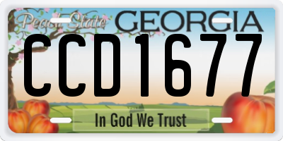GA license plate CCD1677