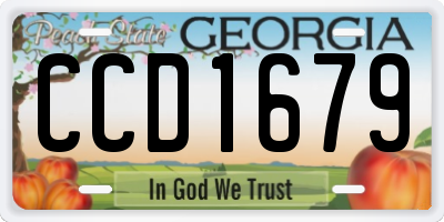 GA license plate CCD1679