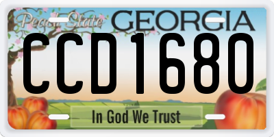 GA license plate CCD1680