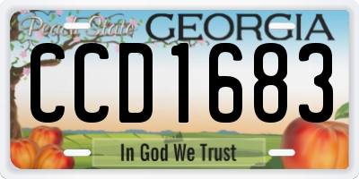 GA license plate CCD1683