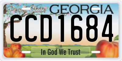 GA license plate CCD1684