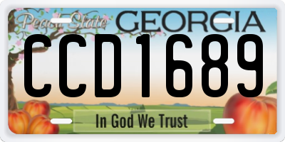 GA license plate CCD1689