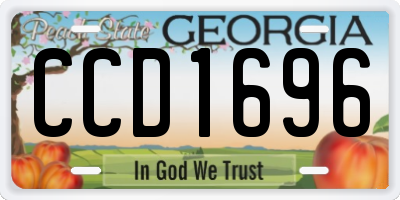 GA license plate CCD1696