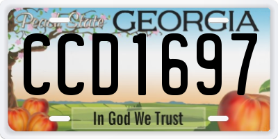 GA license plate CCD1697
