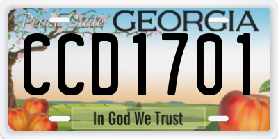 GA license plate CCD1701