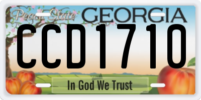 GA license plate CCD1710