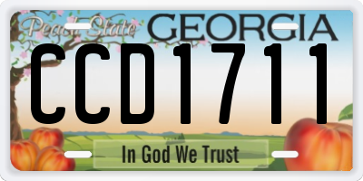 GA license plate CCD1711