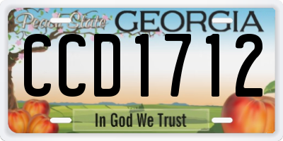 GA license plate CCD1712