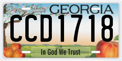 GA license plate CCD1718