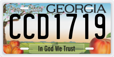 GA license plate CCD1719