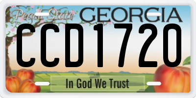 GA license plate CCD1720