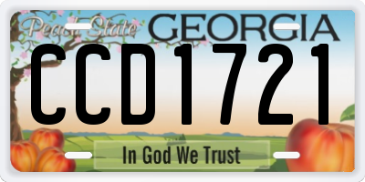 GA license plate CCD1721