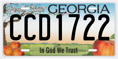 GA license plate CCD1722