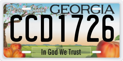 GA license plate CCD1726