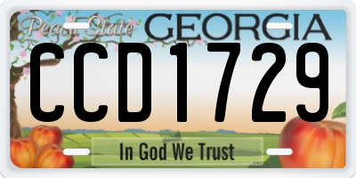 GA license plate CCD1729