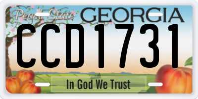 GA license plate CCD1731
