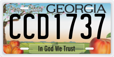 GA license plate CCD1737