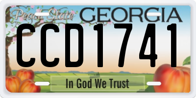 GA license plate CCD1741