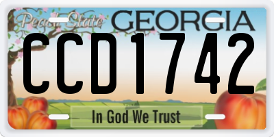 GA license plate CCD1742