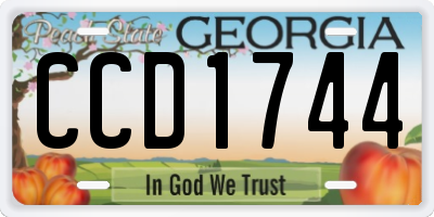 GA license plate CCD1744