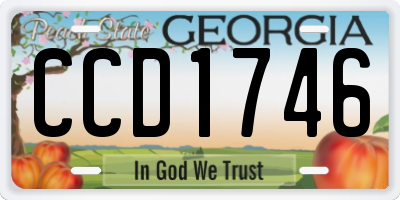 GA license plate CCD1746