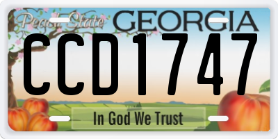 GA license plate CCD1747