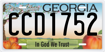 GA license plate CCD1752