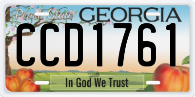 GA license plate CCD1761