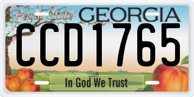 GA license plate CCD1765