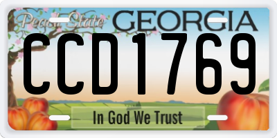 GA license plate CCD1769