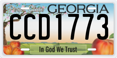 GA license plate CCD1773