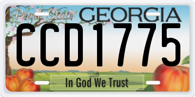 GA license plate CCD1775