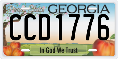 GA license plate CCD1776
