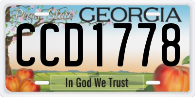 GA license plate CCD1778