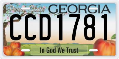 GA license plate CCD1781