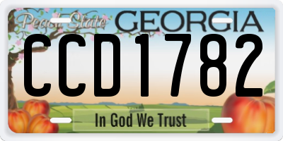 GA license plate CCD1782