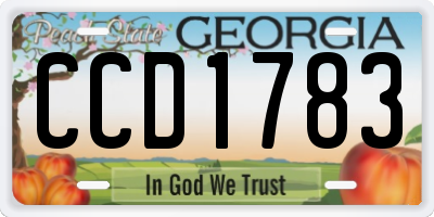 GA license plate CCD1783