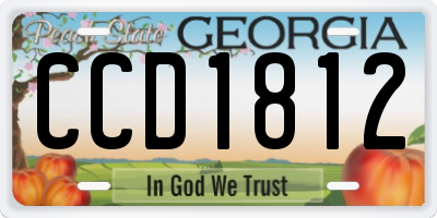 GA license plate CCD1812