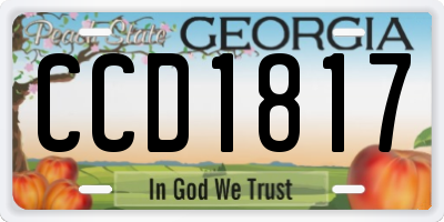 GA license plate CCD1817