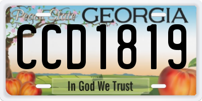 GA license plate CCD1819
