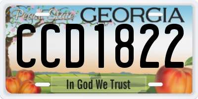 GA license plate CCD1822
