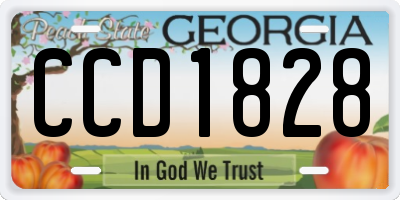 GA license plate CCD1828